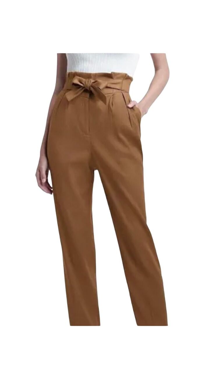 High waist paper bag trousers INC International Concepts camel color high waist